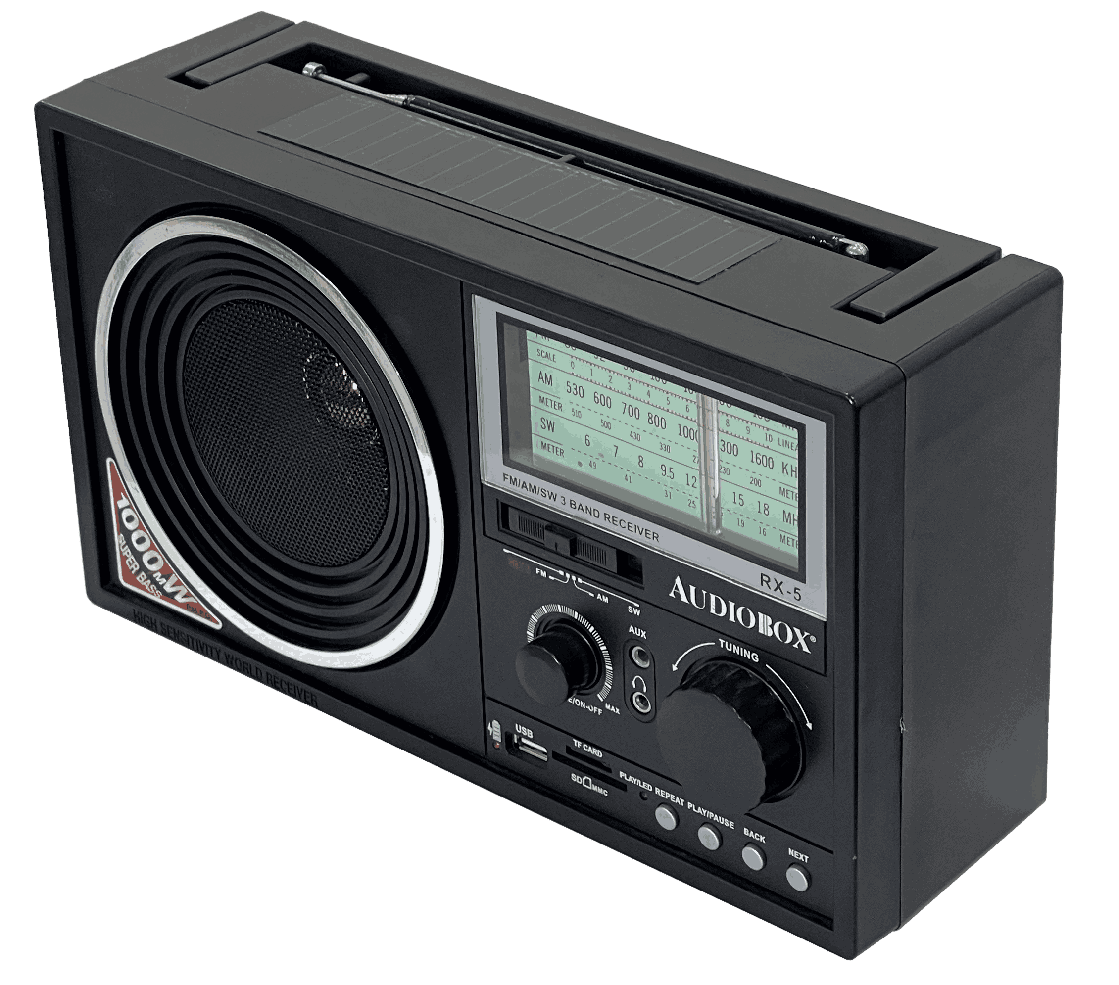 RX-5BT Solar-Powered 3-Band Radio with Bluetooth