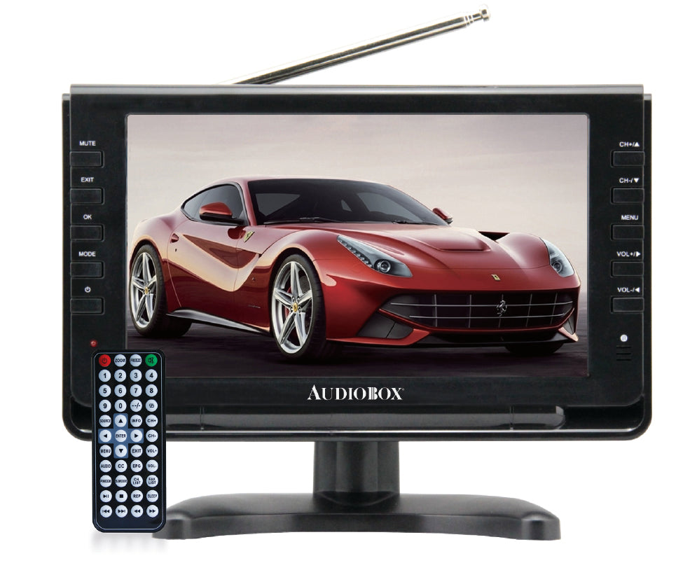 Audiobox TV-009 Portable 9” TV with ATSC/NTSC Digital Tuner, HDMI AV  Inputs, Built-in Battery