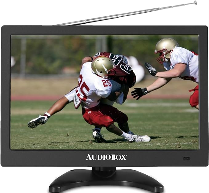 Audiobox 13" Portable TV | HDMI, VGA, A/V, USB/SD Inputs | 3.5mm Output, AC/DC | Includes: Remote, Car Charger, AC Adaptor, A/V Cables & Antenna