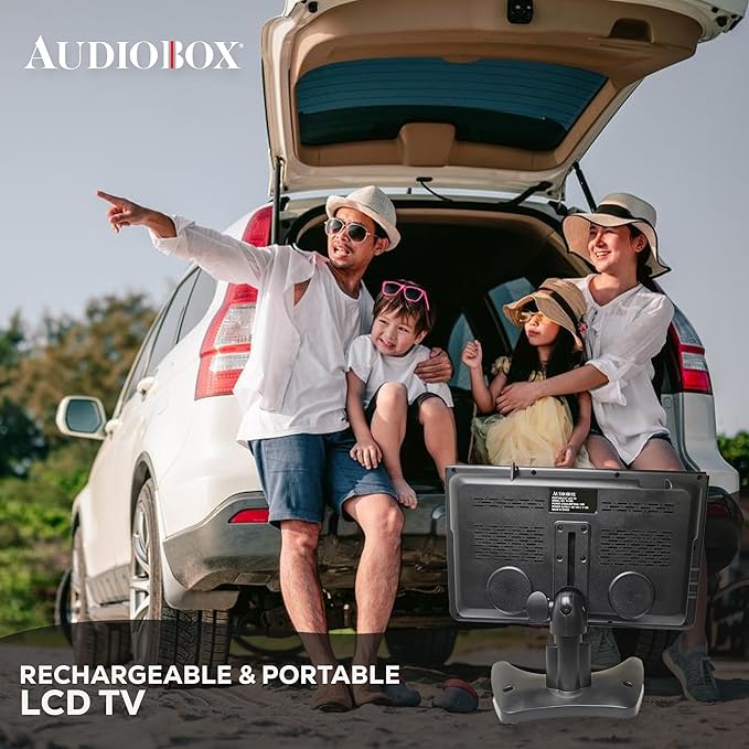 Audiobox 9" Portable TV - USB/SD Inputs, 3.5mm Output | Includes: Remote, Car Charger, AC Adaptor & Antenna