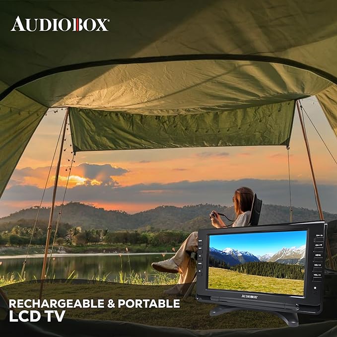 Audiobox 9" Portable TV - USB/SD Inputs, 3.5mm Output | Includes: Remote, Car Charger, AC Adaptor & Antenna