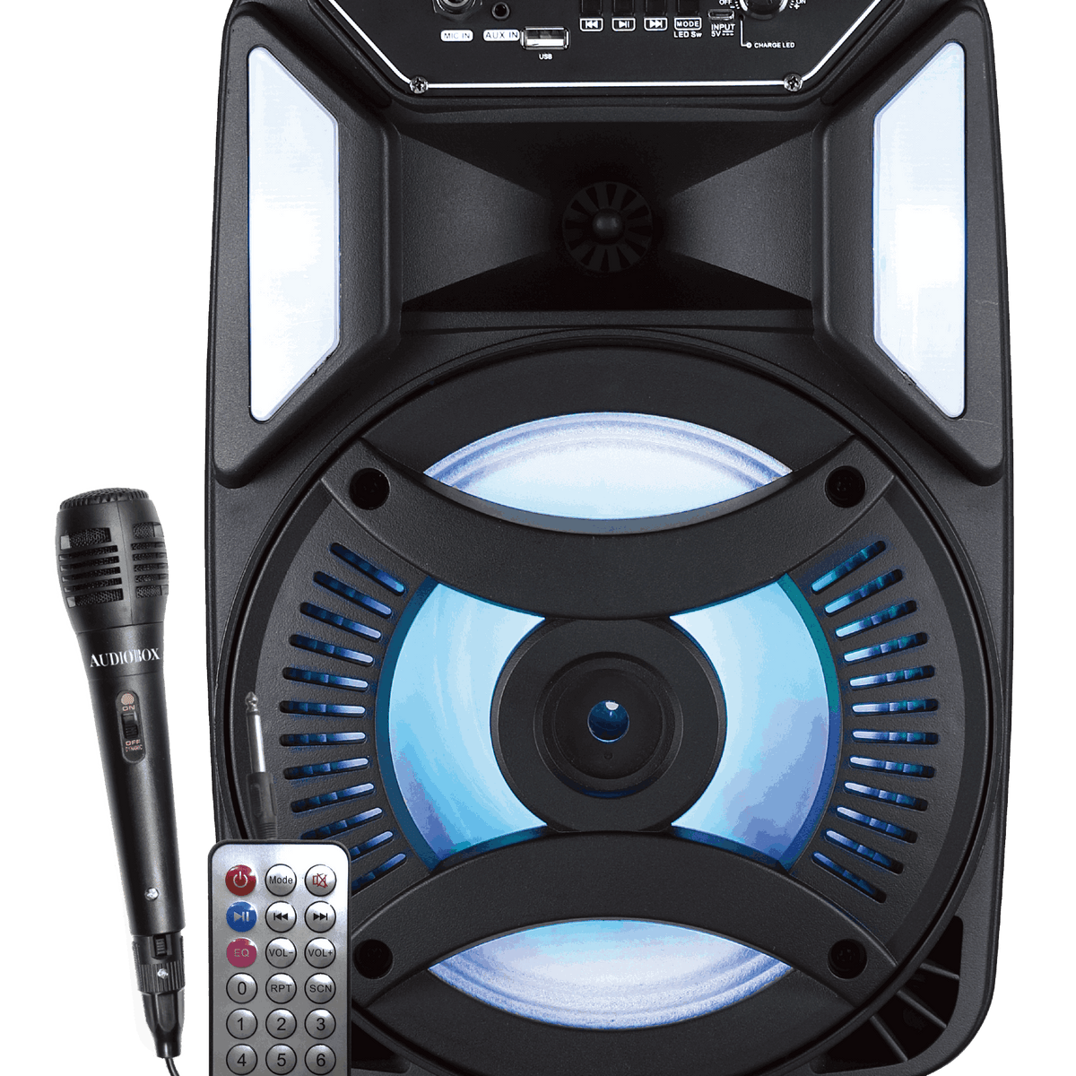 カラオケBOX ABX-800R 8” Portable PA Karaoke Speaker with Light Show and Wired Micr