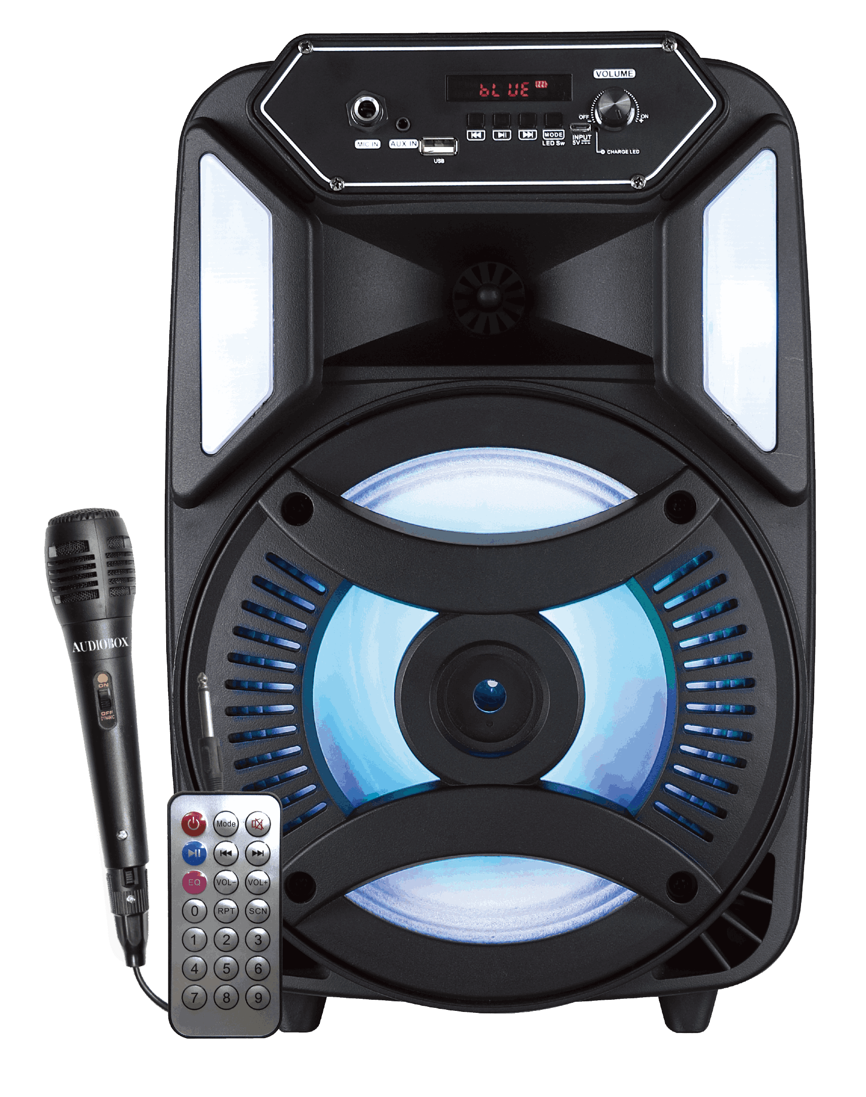 ABX-800R 8” Portable PA Karaoke Speaker with Light Show and Wired Microphone