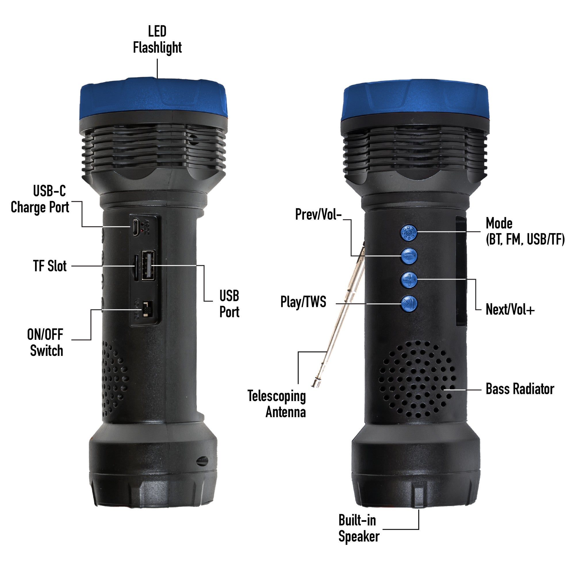 FSL-200 Solar Rechargeable Emergency Flashlight