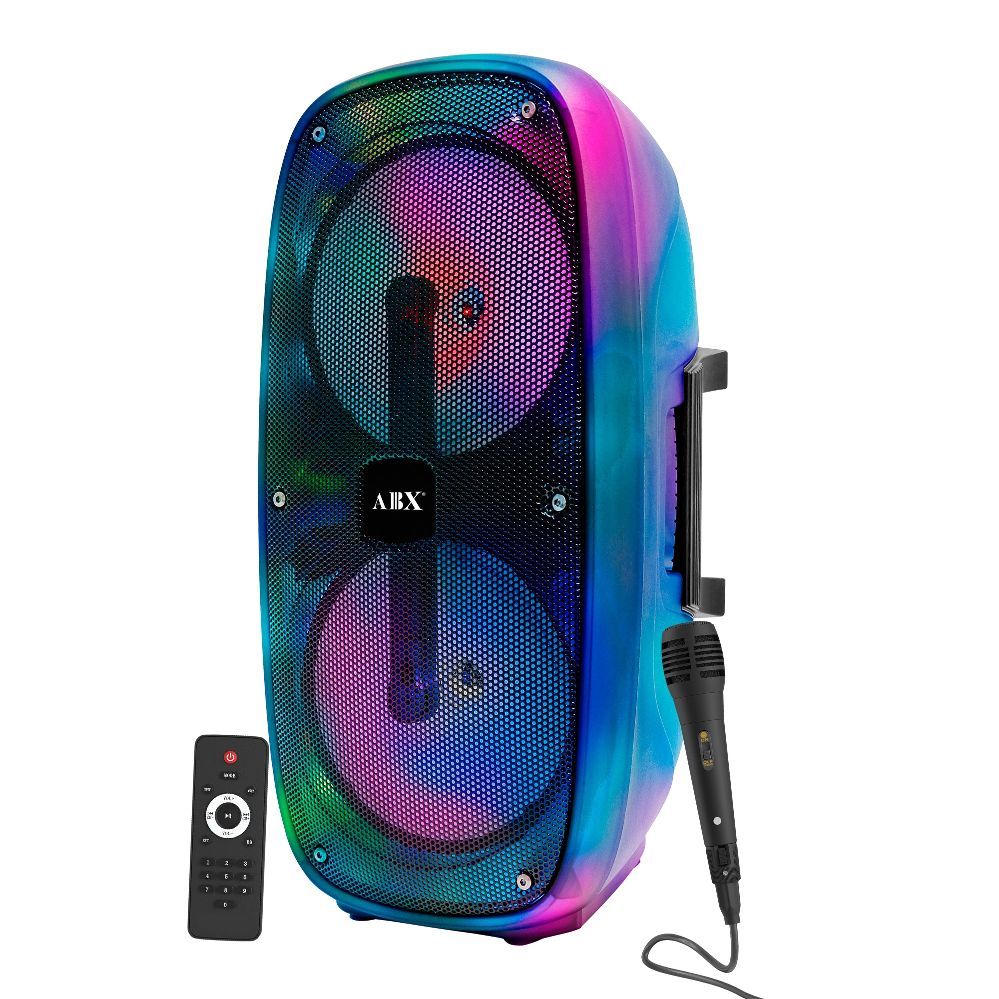 AudioBox ABX-2290R – 360° LED Party Speaker | Bluetooth | Mic Input | WaveSync™