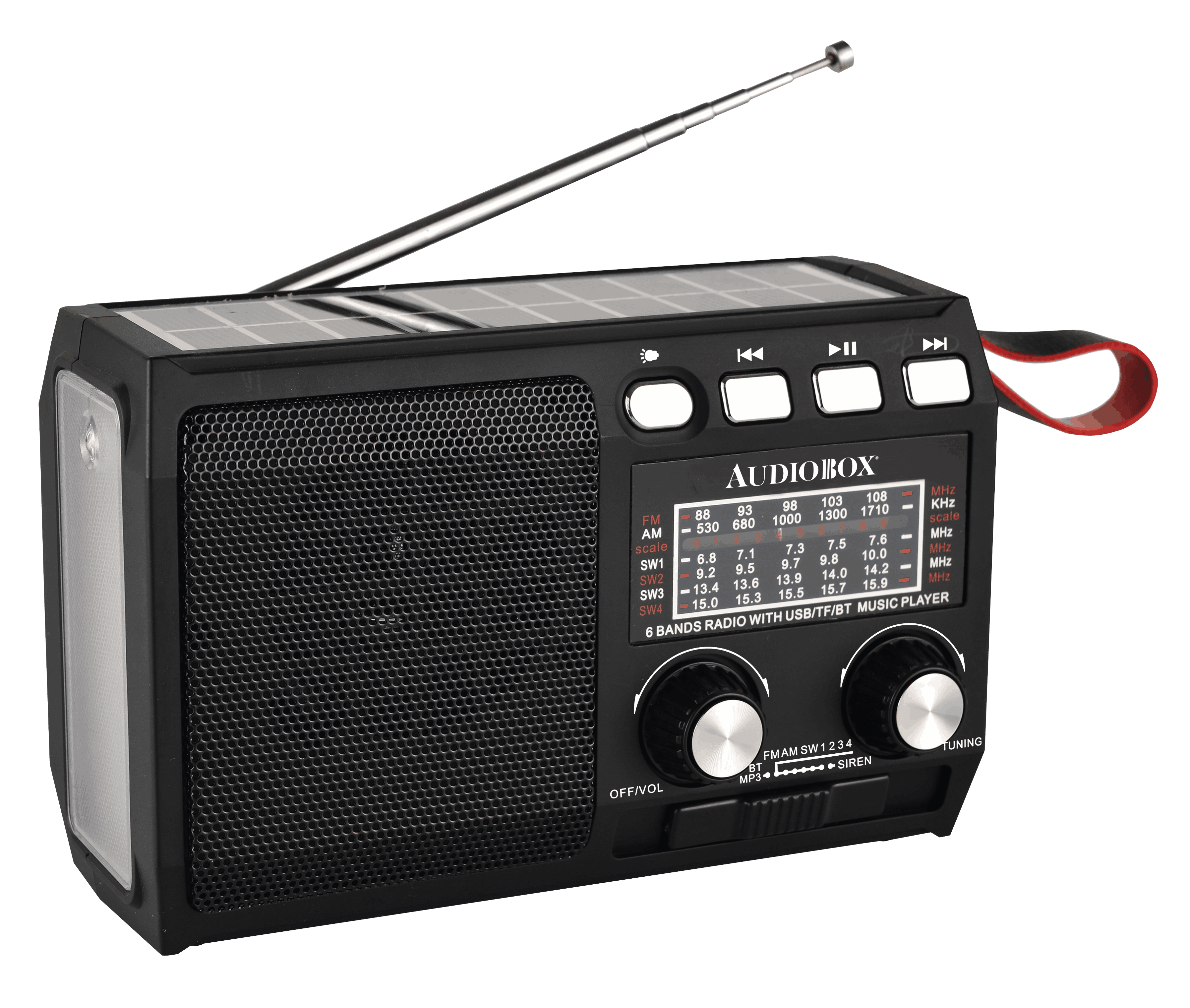 RX-120BT Solar-Powered Radio with Hand Crank and Bluetooth