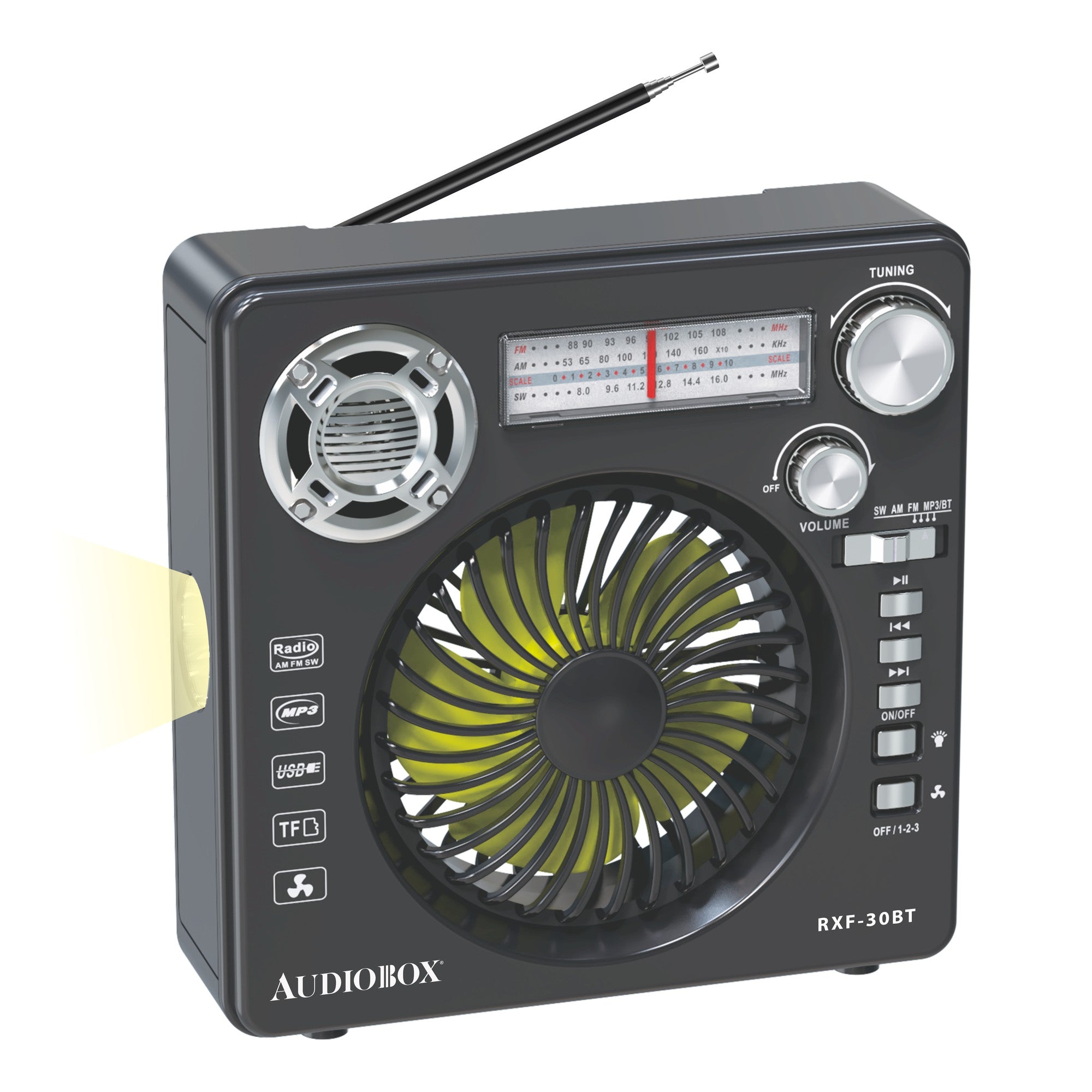 RXF-30 Rechargeable Emergency Fan & Radio