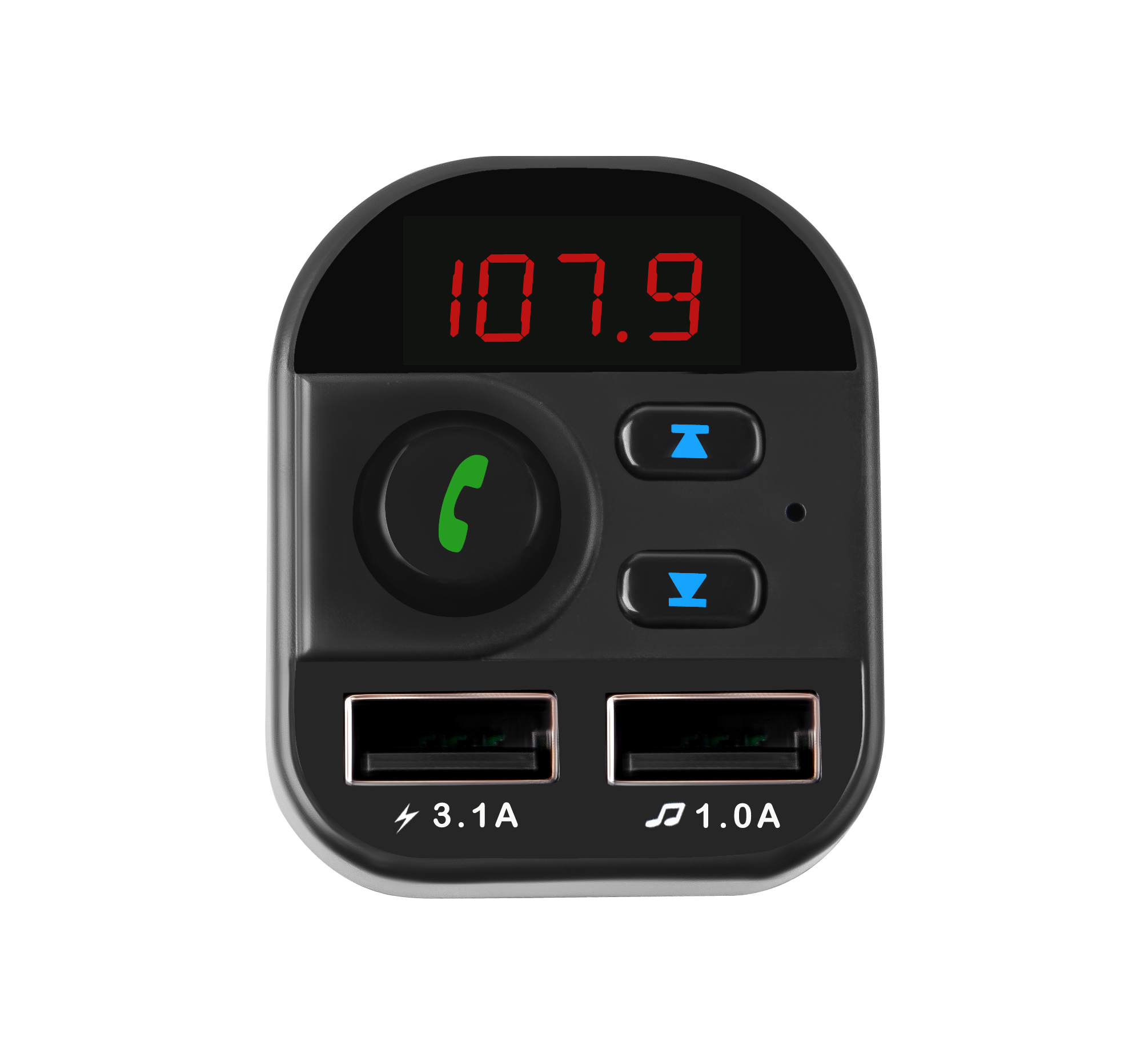 Audiobox TR-10 Bluetooth Transmitter with Display, Hands-Free Calling, Dual USB Charging Ports