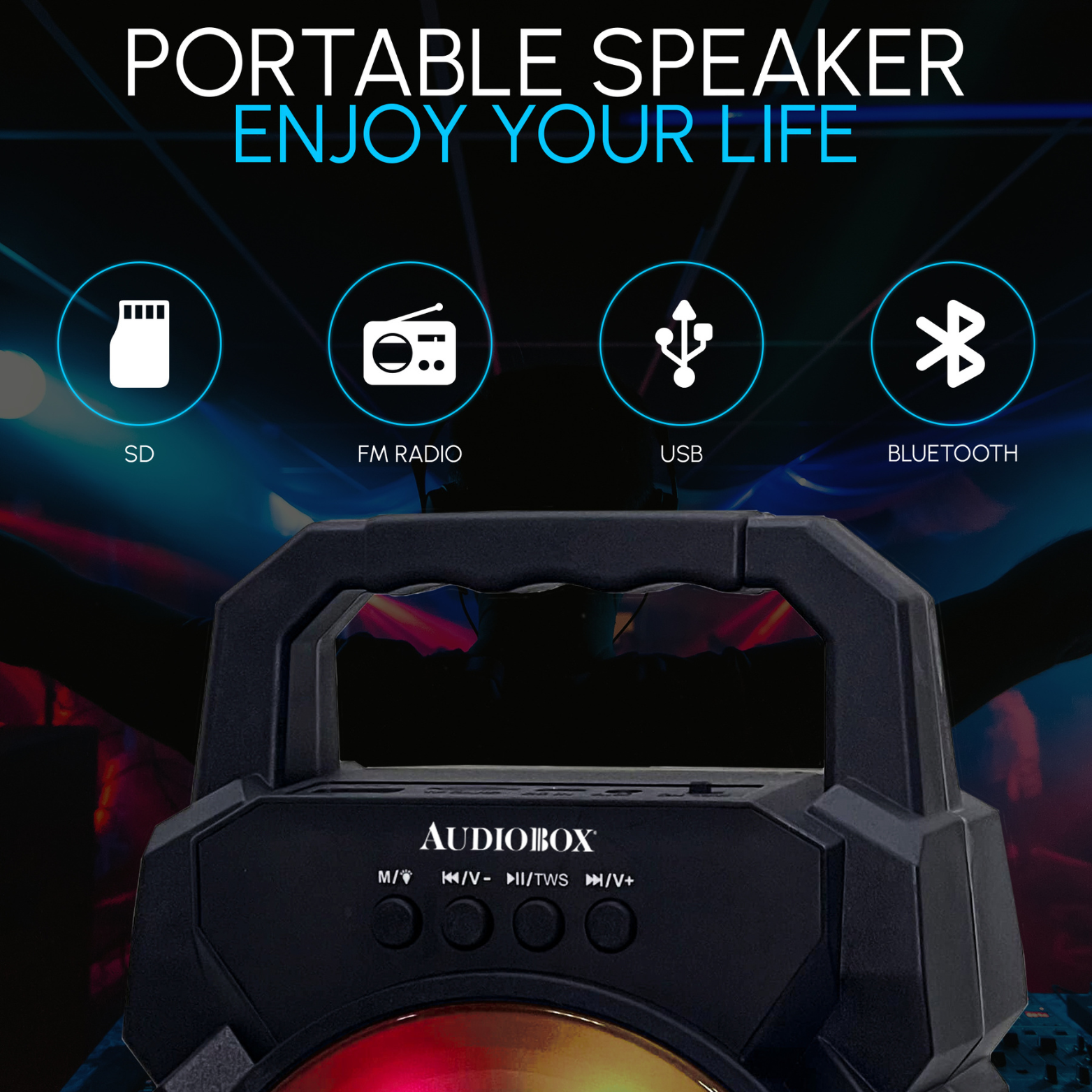 ABX-30R 4” Portable PA Speaker with Ring Light